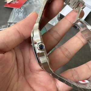 Đồng Hồ Cartier Chế Tác Santos Mặt Xanh Lá Cây Xưởng BV Tặng Dây Da (1)