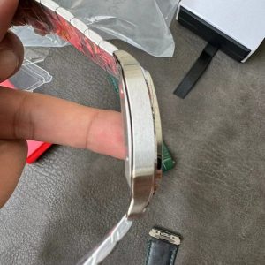 Đồng Hồ Cartier Chế Tác Santos Mặt Xanh Lá Cây Xưởng BV Tặng Dây Da (1)