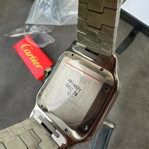 Đồng Hồ Cartier Chế Tác Santos Mặt Xanh Lá Cây Xưởng BV Tặng Dây Da (1)