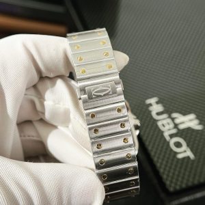 Đồng Hồ Cartier Chế Tác Santos Màu Demi Gold Xưởng BV Tặng Dây Da 40mm (1)