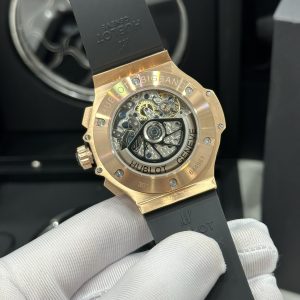 Đồng Hồ Hublot Chế Tác Big Bang Chronograph King Gold Đính Đá Nam 44mm (1)