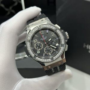 Đồng Hồ Hublot Chế Tác Big Bang Chronograph Titanium Đính Đá 1 Hàng 44mm (6)