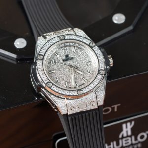 Đồng Hồ Hublot Chế Tác Big Bang Titanium Đính Đá Dây Cao Su 39mm (2)