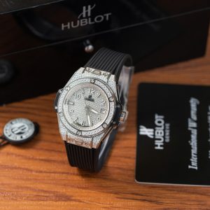 Đồng Hồ Hublot Chế Tác Big Bang Titanium Đính Đá Dây Cao Su 39mm (2)