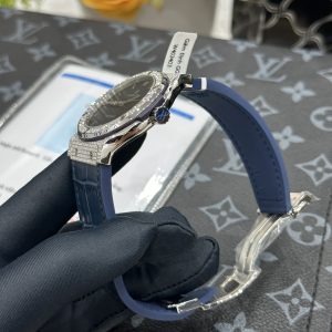 Đồng Hồ Hublot Chế Tác Đính Đá Moissanite Hong Kong Màu Xanh 42mm (7)