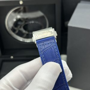 Đồng Hồ Hublot Chế Tác Màu Xanh Blue Big Bang Chronograph Titanium Đính Đá 44mm (5)