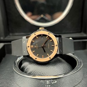 Đồng Hồ Hublot Chế Tác Vỏ Gốm Ceramic Viền Vàng Hồng Xưởng JJZ 42mm (2)