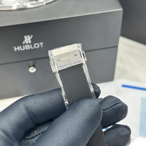 Đồng Hồ Hublot Nữ Chế Tác Đá Moissanite Màu Đen Máy Pin Thụy Sỹ 33mm (4)