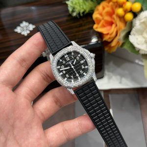 Đồng Hồ Patek Philippe Chế Tác Full Đá Moissanite Aquanaut 5067 Màu Đen (3)