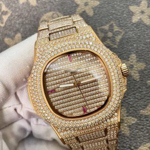Đồng Hồ Patek Philippe Fake Máy Nhật Cọc Số Đá Đỏ Nautilus 5719 40mm (2)