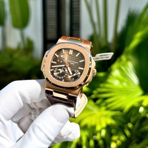 Đồng Hồ Patek Philippe Nautilus 5712R Phủ Vàng 18K Dây Da Xưởng GR 40mm (1)