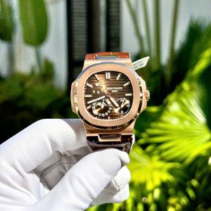 Đồng Hồ Patek Philippe Nautilus 5712R Phủ Vàng 18K Dây Da Xưởng GR 40mm (1)