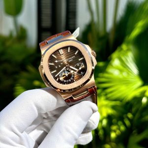 Đồng Hồ Patek Philippe Nautilus 5712R Phủ Vàng 18K Dây Da Xưởng GR 40mm (1)