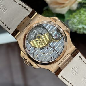 Đồng Hồ Patek Philippe Nautilus 5724R Nam Đính Đá Dây Da Xưởng GR 40mm (7)