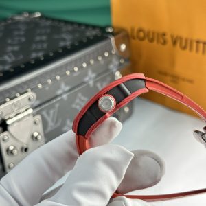 Đồng Hồ Richard Mille Chế Tác RM07 Carbon Đỏ Dây Cao Su Nữ 32x46mm (9)