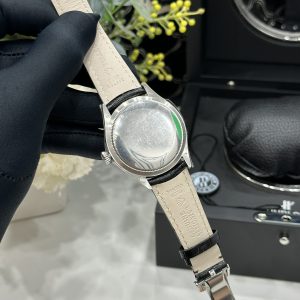 Đồng Hồ Rolex Chế Tác Cellini Moonphase 50535 Thép Trắng Dây Da Màu Đen 39mm (5)