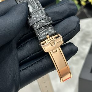 Đồng Hồ Rolex Chế Tác Cellini Moonphase 50535 Vàng Hồng Dây Da Màu Đen 39mm (1)