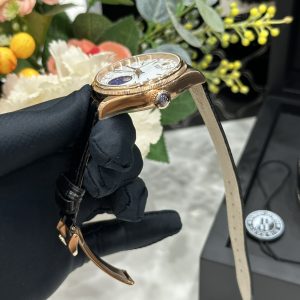 Đồng Hồ Rolex Chế Tác Cellini Moonphase 50535 Vàng Hồng Dây Da Màu Đen 39mm (1)