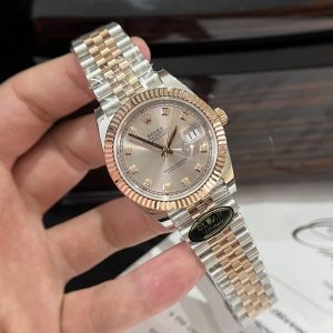 Đồng Hồ Rolex Chế Tác DateJust 126331 Mặt Hồng Chải Tia Xưởng Clean 41mm