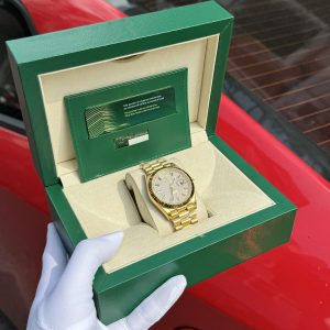 Đồng Hồ Rolex Chế Tác Mặt Đính Đá Moissanite Bọc Vàng 18K Day-Date Xưởng GM 40mm (1)