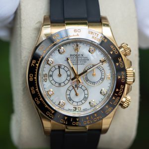 Đồng Hồ Rolex Chế Tác Mặt Xà Cừ Cọc Đá Moissanite Daytona 116518LN Clean 40mm (6)