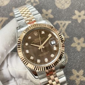 Đồng Hồ Rolex Fake Máy Nhật DateJust Chocolate Dây Demi 31-36-41mm (1)