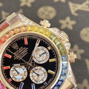 Đồng Hồ Rolex Fake Máy Nhật Daytona Rainbow Đá Cầu Vồng 40mm (1)