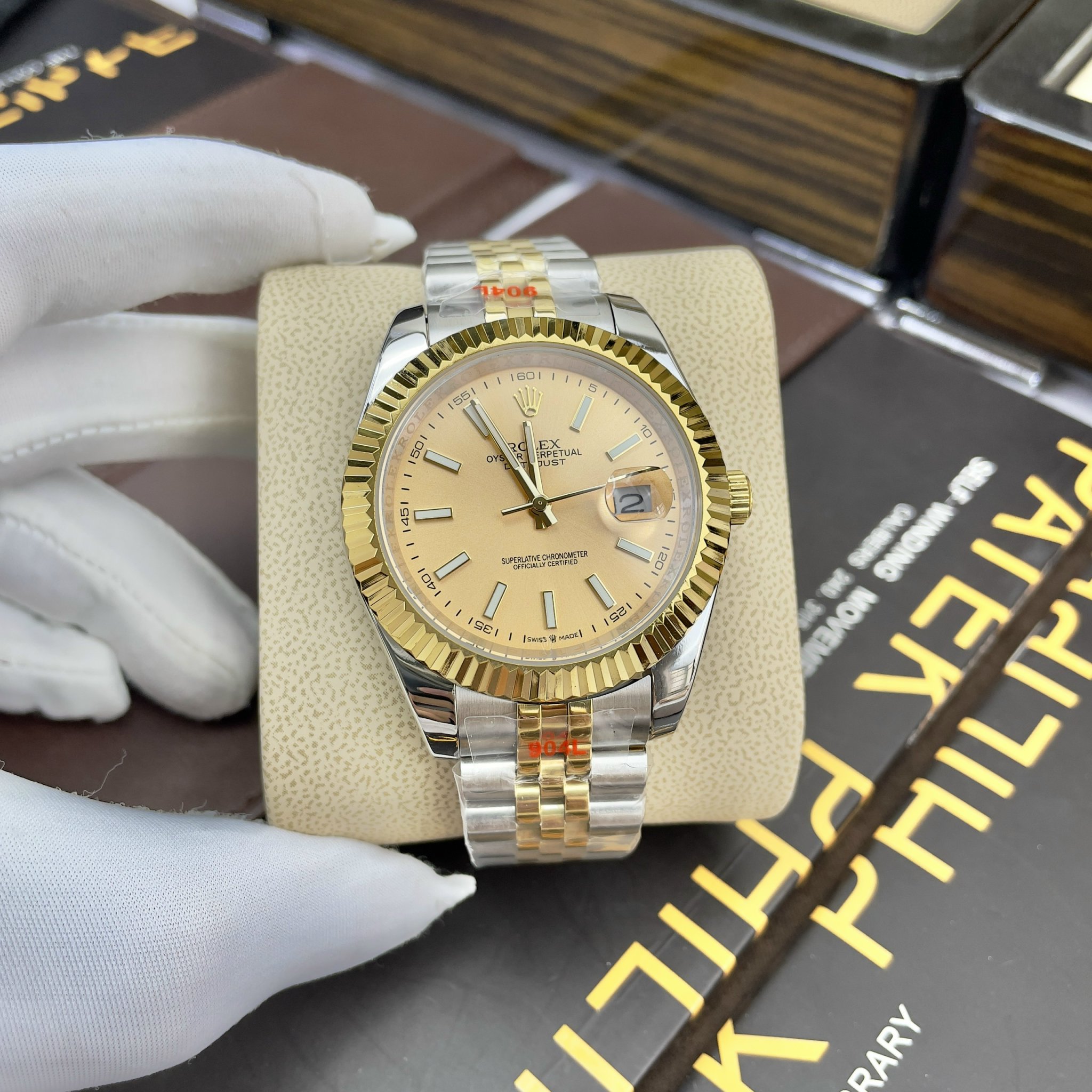 Đồng Hồ Rolex Fake Máy Nhật Demi Gold DateJust 31-36-41mm (5) Đồng Hồ Rolex Fake Máy Nhật Demi Gold DateJust 31-36-41mm (9)