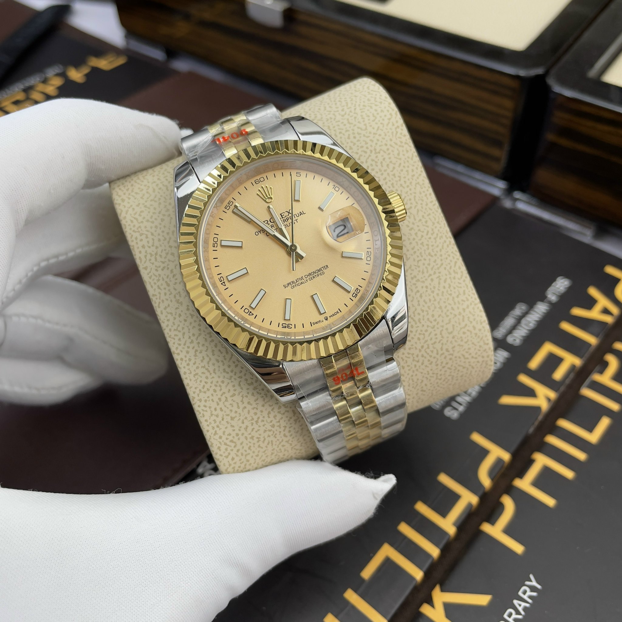 Đồng Hồ Rolex Fake Máy Nhật Demi Gold DateJust 31-36-41mm (9) Đồng Hồ Rolex Fake Máy Nhật Demi Gold DateJust 31-36-41mm (9)