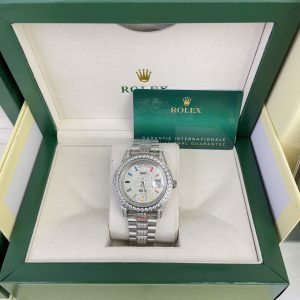 Đồng Hồ Rolex Fake Máy Nhật Đính Đá Cọc Số 7 Màu Day-Date 40mm (1)