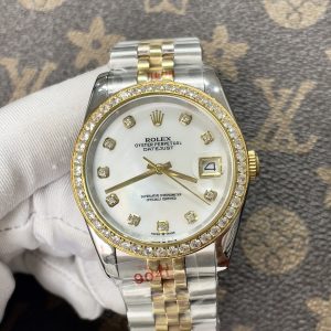 Đồng Hồ Rolex Fake Máy Nhật Giá 2 Triệu Đính Đá DateJust 41mm (6)