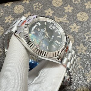 Đồng Hồ Rolex Fake Máy Nhật Giá Rẻ Mặt Xà Cừ Tím Day-Date 36-40mm (1)