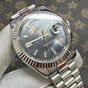 Đồng Hồ Rolex Fake Máy Nhật Giá Rẻ Mặt Xà Cừ Tím Day-Date 36-40mm (1)