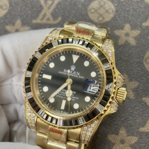 Đồng Hồ Rolex Fake Máy Nhật Submariner Đính Đá Đen 40mm (1)