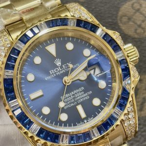 Đồng Hồ Rolex Fake Máy Nhật Submariner Đính Đá Xanh Dương 40mm (1)