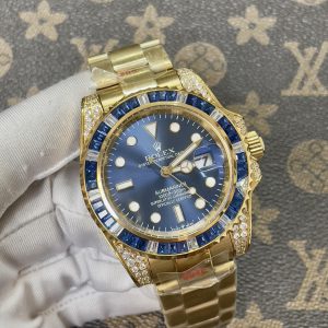Đồng Hồ Rolex Fake Máy Nhật Submariner Đính Đá Xanh Dương 40mm (1)