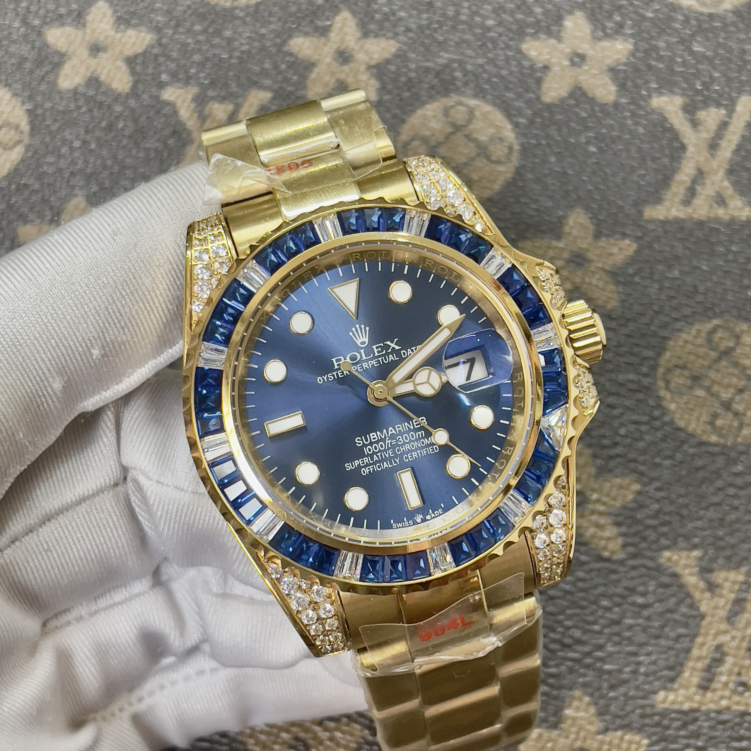 Đồng Hồ Rolex Fake Máy Nhật Submariner Đính Đá Xanh Dương 40mm (3) Đồng Hồ Rolex Fake Máy Nhật Submariner Đính Đá Xanh Dương 40mm (1)