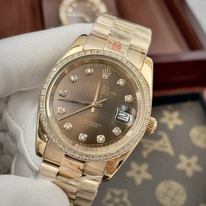 Đồng Hồ Rolex Fake Máy Nhật Vàng Hồng Mặt Chocolate DateJust 31-36-40mm (1)
