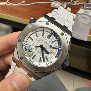 Đồng Hồ Audemars Piguet Royal Oak 15710 Dây Cao Su Trắng Xưởng APS 42mm (1)