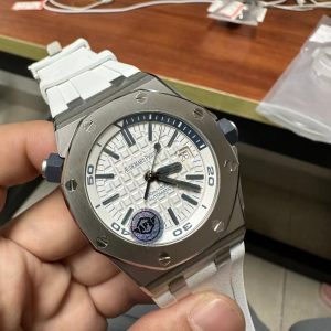 Đồng Hồ Audemars Piguet Royal Oak 15710 Dây Cao Su Trắng Xưởng APS 42mm (1)