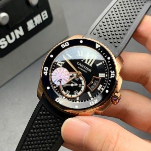 Đồng Hồ Cartier Calibre De Cartier Diver Replica Cao Cấp Xưởng JF 42mm (6)