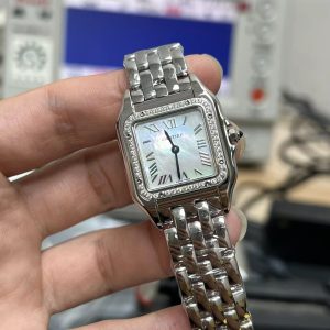 Đồng Hồ Cartier Panthère De Cartier Mặt Xà Cừ Đính Đá Xưởng AF 22x30mm (1)