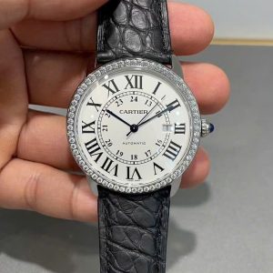 Đồng Hồ Cartier Ronde De Cartier WR000551 Đính Đá dây Da 36mm (3)
