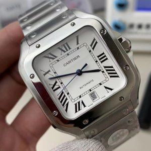 Đồng Hồ Cartier Santos De Cartier Mặt Trắng Rep 11 Xưởng BV Nam (2)