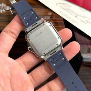 Đồng Hồ Cartier Santos Rep 11 Nam Dây Cao Su Máy Thụy Sỹ
