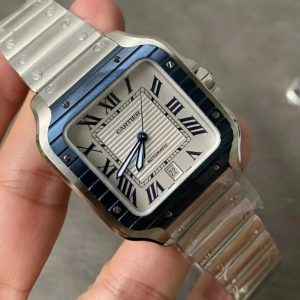 Đồng Hồ Cartier Santos WSSA0047 Replica Mặt Trắng Xưởng GF (1)