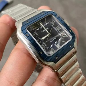 Đồng Hồ Cartier Santos WSSA0048 Replica Mặt Xanh Xưởng GF (7)