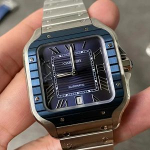 Đồng Hồ Cartier Santos WSSA0048 Replica Mặt Xanh Xưởng GF (7)