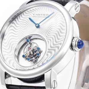 Đồng Hồ Cartier Tourbillon Mặt Số Trắng Họa Tiết Guilloche 42mm (3)