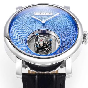 Đồng Hồ Cartier Tourbillon Mặt Xanh Dương Họa Tiết Guilloche 42mm (1)